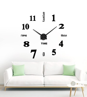 #ad FERRISA Frameless DIY Wall Clock 3 in 1 Large 3D Frameless Wall Clock 47 Inch $14.72