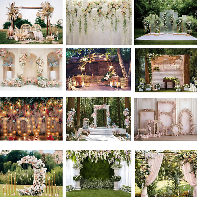 #ad Wedding Photography Backdrop Portrait Bridal Floral Flower Wall for Photo Studio $89.99