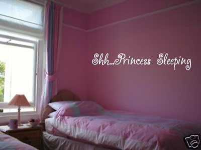 #ad PRINCESS SLEEPING Girls Kids Bedroom VInyl Wall Art $17.28