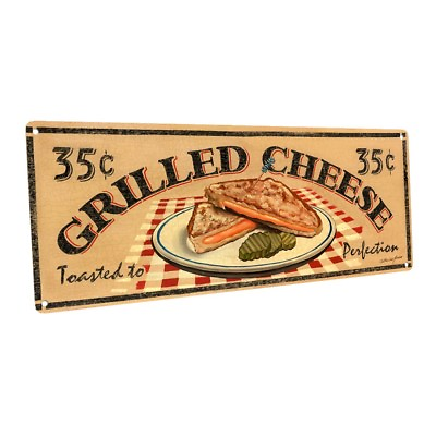 #ad #ad Grilled Cheese Sandwich Metal Sign; Wall Decor for Kitchen and Dinning Room $19.99