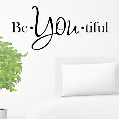 #ad Vinyl Bedroom Wall Decor Sticker Positive Quotes Wall Decor Be You Tiful Wall $15.18