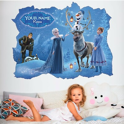 #ad Frozen 3D Wall Sticker Personalized Wall Decal Removable Vinyl Sticker $62.25
