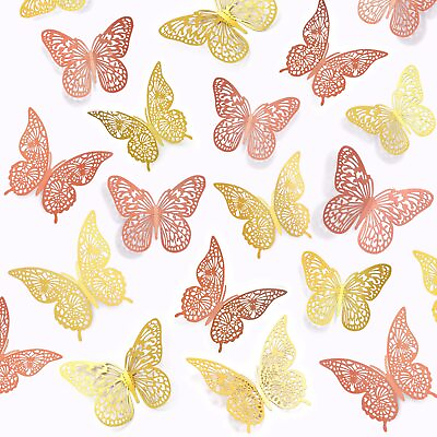 #ad 3D Butterfly Wall Decor 48pcs 2 Styles 3 Sizes Butterfly Wall Decals Wall Sti... $15.99