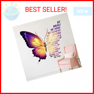 #ad Large Colorful Inspirational Wall Decals Quotes Vinyl Butterfly Wall Art Sticker $10.10