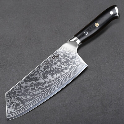 #ad #ad 7.5in Cleaver Knife Japan VG10 Damascus Steel Chef Kitchen Meat Vegetable Knife $67.99