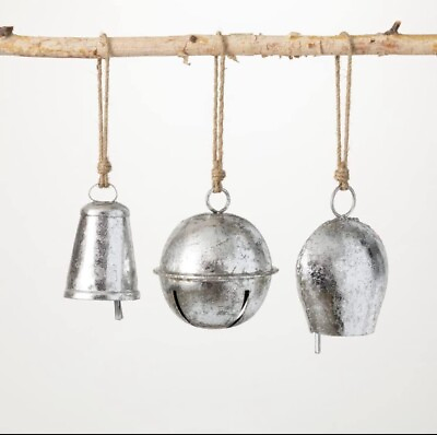 #ad Set of 3 Retro Metal Unique Bells Rustic for Party Decoration Christmas Décor $89.25