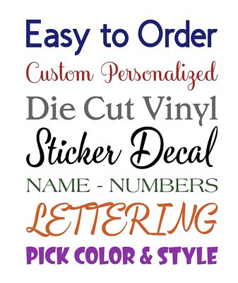 #ad Custom Vinyl Lettering Transfer Decal Sticker Personalized Wall Window $6.99