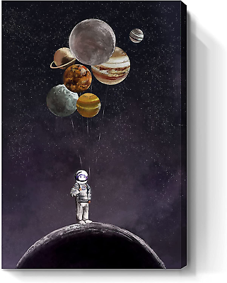#ad Large Inspirational Wall Art for Living Room Outer Space Wall Decor Astronaut Ho $123.82