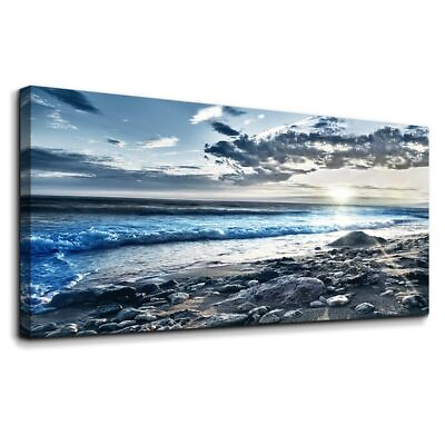 #ad Wall Art For Living Room Wall Decor For Bedroom Large Size Poster Blue Beach ... $80.77