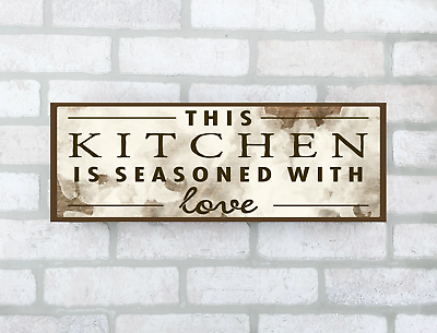 #ad #ad Rustic Handmade kitchen love Farmhouse Sign Home Decor 8x3quot; on MDF Board $12.50