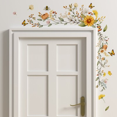 #ad Floral Wall Stickers Door Decals Home Decor PVC Flower Butterfly Modern Chic Art $7.26