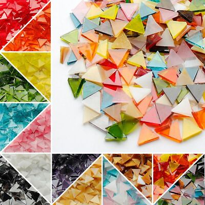 #ad 50g Triangular Stained Mosaic Glass Tiles Home Arts Wall Decorations DIY Crafts $10.51