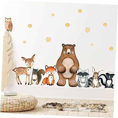 #ad Watercolor Wall Stickers for Kids Jungle Animals Wall Stickers Cute Animals $22.63