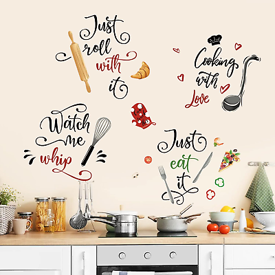 #ad #ad Kitchen Food Wall Stickers Quotes Kitchenware Lettering Peel and Stick Wall Art $19.58