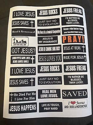 #ad Christian Stickers 11”x8.5” 30 Stickers In Total Full Sheet $2.50