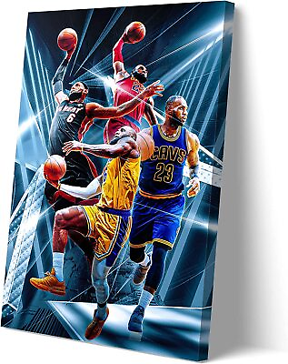 #ad Basketball Poster HD Printed Canvas Wall Art Decoration LeBron James Poster Art $14.90