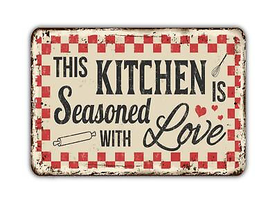 #ad This Kitchen Is Seasoned With Love Sign Cooking Home Vintage Style $31.99