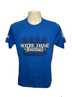 #ad 2011 Adidas Notre Dame Football Cheer for Old ND Adult Small Blue TShirt $15.00