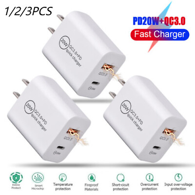 For iPhone 14 13 12 11 XR 8 20W Fast Charger Block USB Type C Wall Power Adapter $13.82