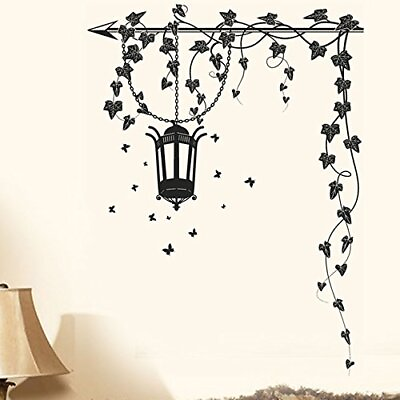 #ad #ad Hanging Lamp Wall Stickers Vines Black Vinyl Art Poster Home Room Decor Sticker $14.13