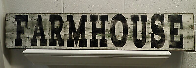 XL Farmhouse Sign Solid Wood Board Rustic Distressed Country Decor 47.5quot; x 9.5quot; $40.45