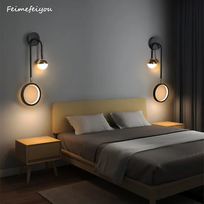 #ad #ad Led Modern Interior Wall Lamp Headboards Round Wall Light Aisle Room Nordic $47.38