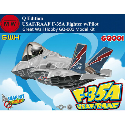#ad #ad Great Wall Hobby GQ 001 USAF RAAF F 35A Fighter Q Edition w Pilot Model Kits $27.00