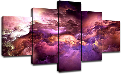 #ad Outer Space Wall Decor for Living Room Modern Home Decoration Framed Canvas Art $75.36