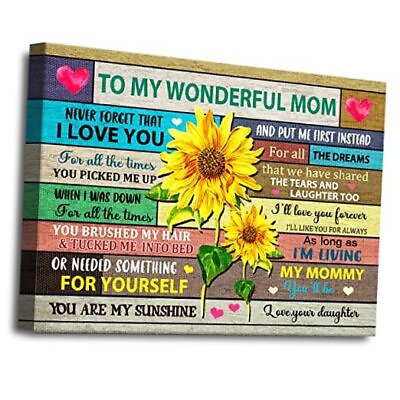 #ad Mom Canvas Wall ArtMom You Are My Sunshine Hangable Mom Never forgot that $32.82