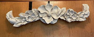 #ad #ad 3 D MAGNOLIA FLOWERS RESIN WALL OVER THE DOOR HANGING DECORATION. 22quot; LONG VGC $24.95