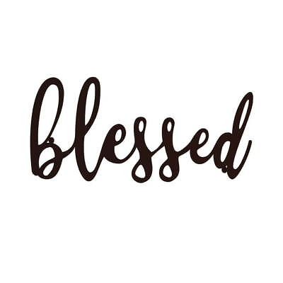 #ad Blessed Word Art Sign Home Kitchen Decor Wall Hanging Cursive Script Typography $18.31