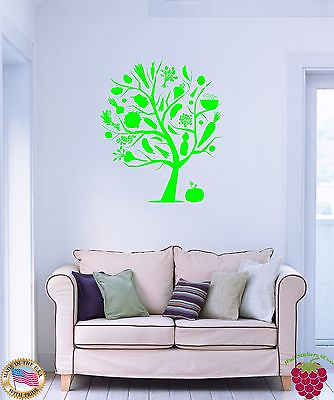 #ad Wall Sticker Vegeterian Tree Fruits Vegetables Cool Decor for Kitchen z1351 $29.99