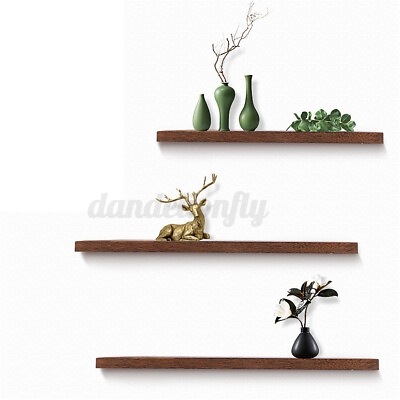#ad 3Pcs Set DIY Wall Floating Shelves Wood Shelf Display Decor Home Wall Board $14.38