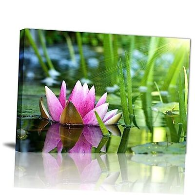 #ad #ad Zen Flower Canvas Wall Art Water Lilies in Full Bloom in the 18quot;x12quot; Artwork 04 $25.62