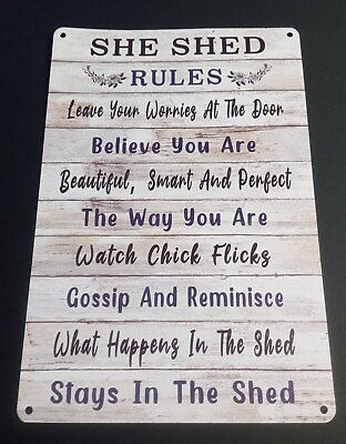 #ad She Shed Metal Sign Home Decor Wall Hanging $23.50