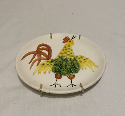 #ad #ad Rooster Wall Plaque w Hanger 6 x 6 Red Yellow amp; Green $6.95