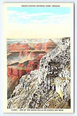#ad Fred Harvey Sheer Wall on Hermit Rim Road Grand Canyon Arizona AZ Postcard B26 $5.95
