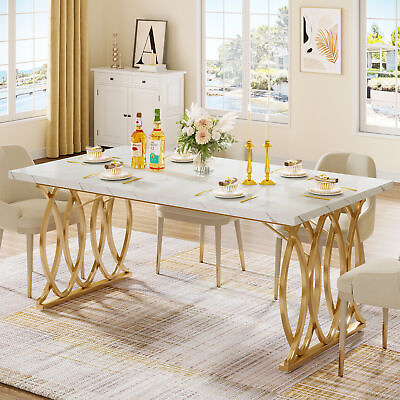 #ad Tribesigns 63quot; Modern Rectangle Dining Table Dinner Kitchen Table for 4 People $171.97