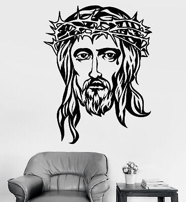 #ad #ad Vinyl Wall Decal God Jesus Head Religion Christianity Christian Stickers 1113ig $69.99