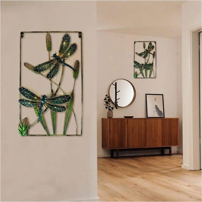 #ad Dragonfly Wall Art Decor Lights Home Metal Frame Hanging Decorations Dragonf $67.48