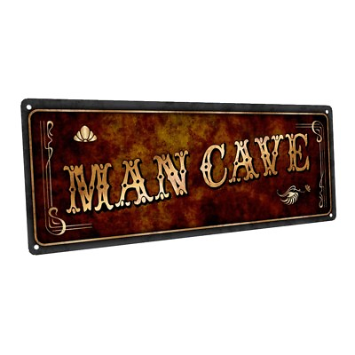 #ad Man Cave Metal Sign; Wall Decor for Mancave Den or Gameroom $29.99