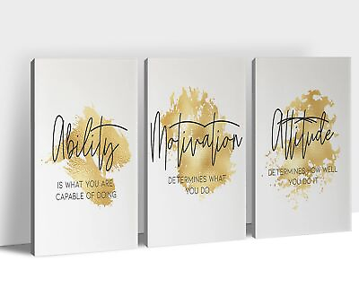 #ad 3 Panel Inspirational Quotes Canvas Wall Art for Office Wall Decor Motivatio... $61.62