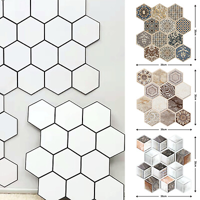 #ad New Kitchen Tile Stickers Bathroom Mosaic Wall Sticker Self adhesive Home Decor $134.98