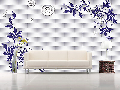 #ad 3D White Wall Model 1837NA Wallpaper Wall Mural Removable Self adhesive Fay AU $376.99