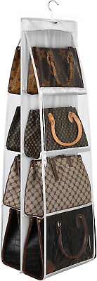 #ad Lirex Handbag Hanging Purse Organizer for Closet 8 Pocket Satin Hanging Handbag $16.36