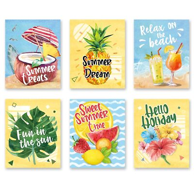 #ad #ad 6X Inspirational Quotes Canvas Painting Tropical Summer Fruit Kitchen Wall Art $13.28