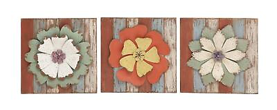 #ad Beautiful Unique Antique Floral Wood Metal Wall Decor 3 Assorted Home Decor $96.00