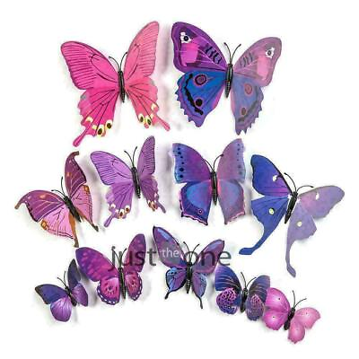 #ad NEW 12 Pcs 3D Butterfly Wall Stickers PVC Children Room Decal Home r 01 b 07 $5.89