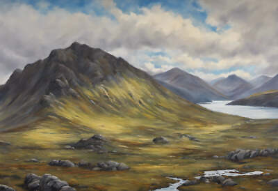#ad Scottish Highlands Painting I Art Print $11.95