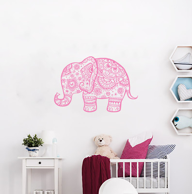 #ad Elephant Decal Mandala Yoga Studio Decor Wall Decals Bedroom Vinyl Sticker Al5 $27.99